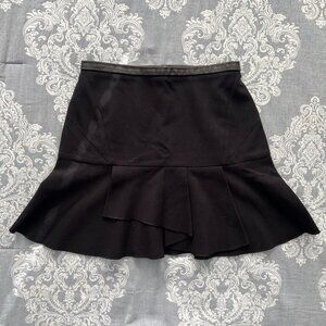 sandro paris black flare mini skirt